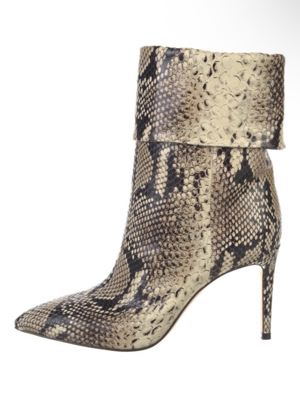 New Paris Texas Snake-Print Pointed Toe Stiletto Boots fold over - size 35.5